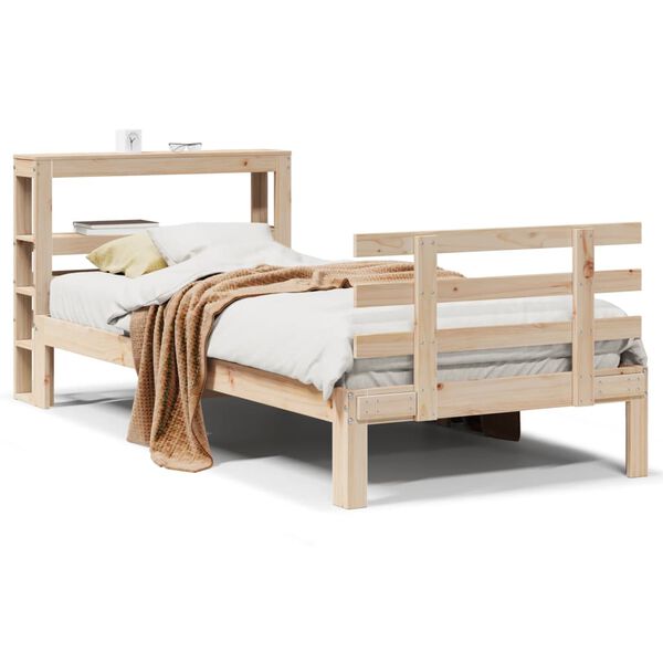 vidaXL Bed Frame with Headboard without Mattress 90x190 cm Single
