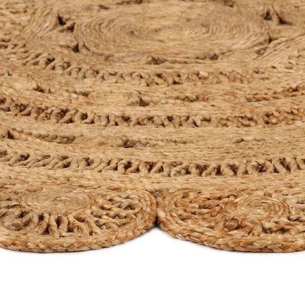 vidaXL Area Rug Hand-braided Jute 180 cm Round