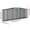vidaXL Arched Gabion Baskets 9 pcs 400x50x140/160 cm Galvanised Iron