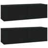 vidaXL 4 Piece TV Cabinet Set Black Engineered Wood