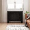 vidaXL Radiator Cover Black Oak 112 x 19 x 81.5 cm Engineered Wood