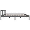 vidaXL Bed Frame without Mattress Grey Solid Wood 135x190 cm Double Double