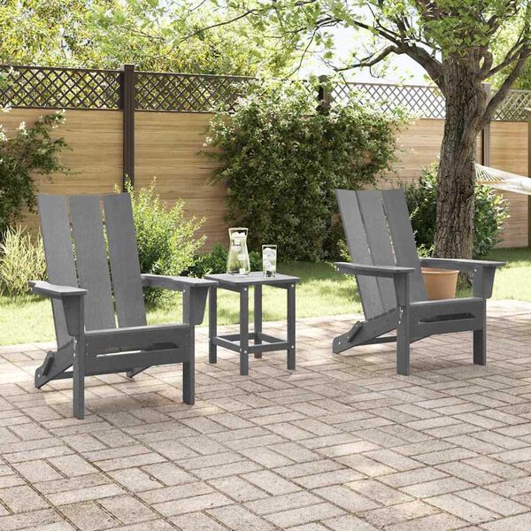 vidaXL Garden Chair 2 pcs Light Grey 80.5 x 74.5 x 92 cm Polyethylene