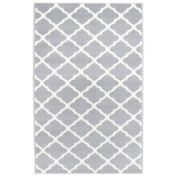 vidaXL Runner Rug BCF Grey and White 100x150 cm
