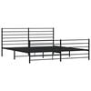 vidaXL Metal Bed Frame without Mattress with Footboard Black 200x200cm