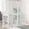 vidaXL Room Divider 5 Panels White Solid Wood Paulownia