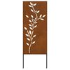 vidaXL Garden Privacy Screen Floral Rusty 50 x 140 cm Weathering steel