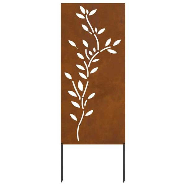 vidaXL Garden Privacy Screen Floral Rusty 50 x 140 cm Weathering steel