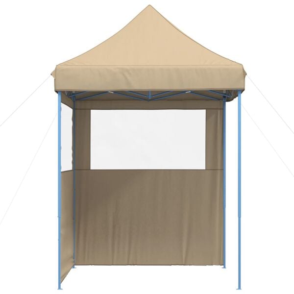 vidaXL Foldable Party Tent Pop-Up with 2 Sidewalls Beige