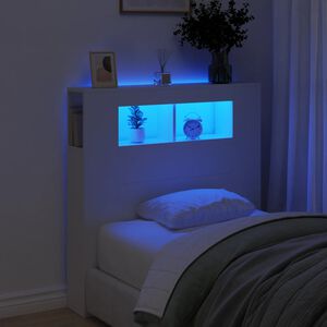 vidaXL LED Headboard White 100x18,5x103,5 cm Engineered Wood