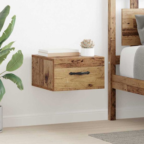 vidaXL Bedside Cabinet Old wood 35 x 35 x 20 cm Engineered wood