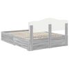 vidaXL Bed Frame with Drawer Grey Sonoma 140 x 190 cm Engineered Wood