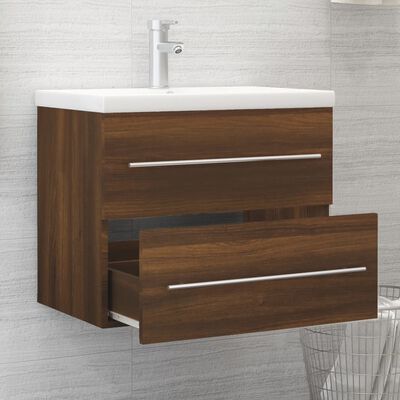 vidaXL Sink Cabinet Brown Oak 60x38.5x48 cm Engineered Wood