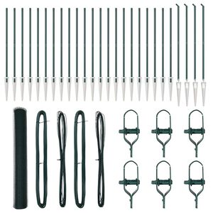 vidaXL Fence Post Green 50 x 1.4 m (13 mm mesh) Steel and PVC