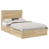 vidaXL Storage Bed with Drawer Sonoma Oak 120 x 200 cm Engineered Wood