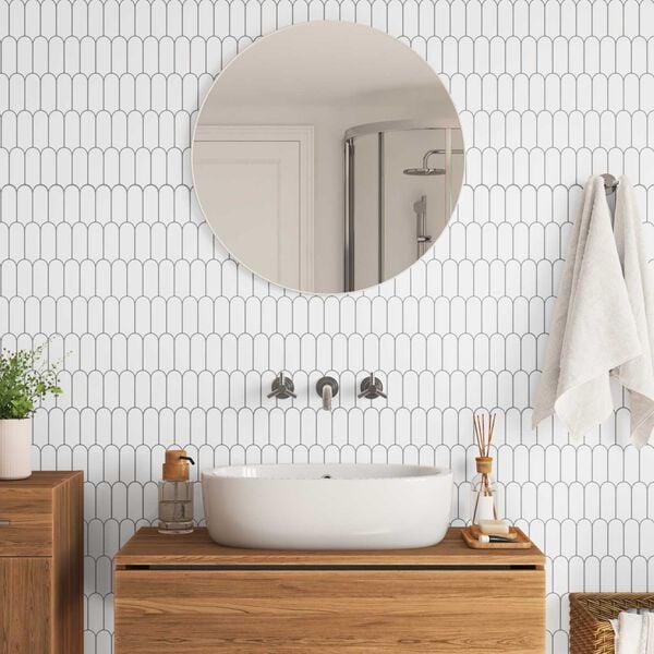 vidaXL Decorative Stickers 10 pcs White Grey 30 x 30 x 0.8 cm