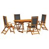 vidaXL 7 Piece Garden Dining Set Solid Wood Acacia and Textilene