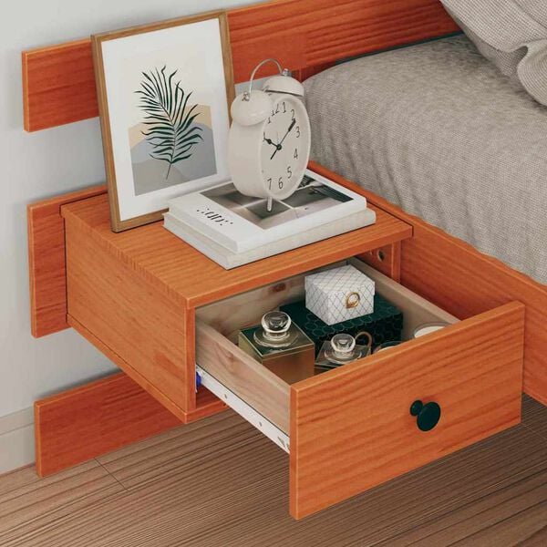 vidaXL Bed Frame with Headboard Wax Brown 80 x 200 cm Solid Pine Wood