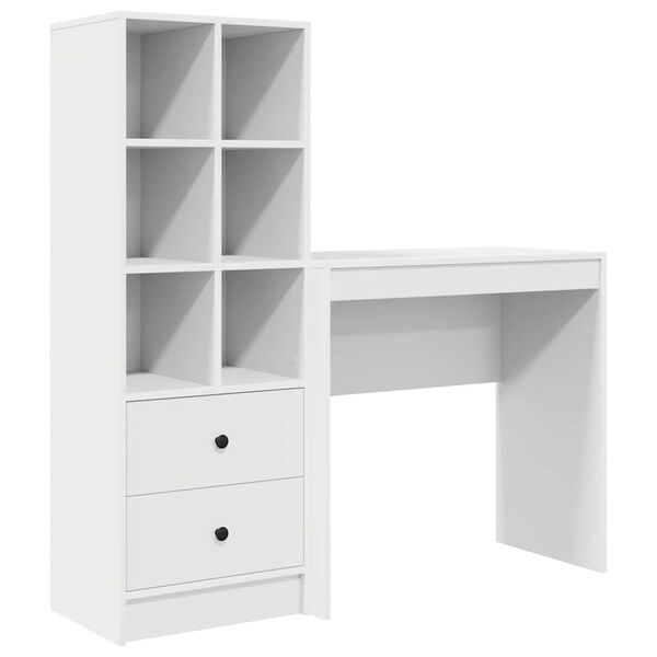 vidaXL Desk with Drawer 2 pcs White