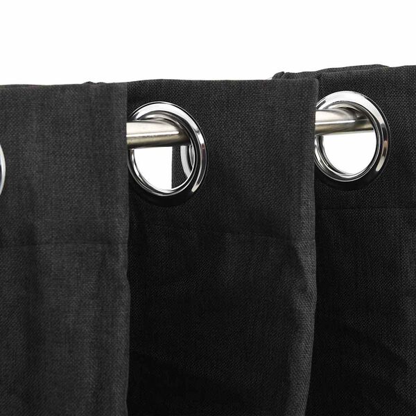 vidaXL Linen-Look Blackout Curtains with Gromments Anthracite 290x245cm