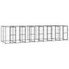vidaXL Outdoor Dog Kennel Steel 16.94 m²