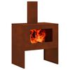 vidaXL Fire Pit Brown 60 x 40 x 96 cm Weathering Steel