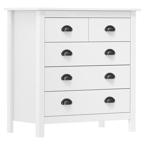 vidaXL Sideboard Hill White 79x40x80 cm Solid Pine Wood