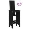 vidaXL 5 Piece Garden Bar Set Black Solid Wood Pine