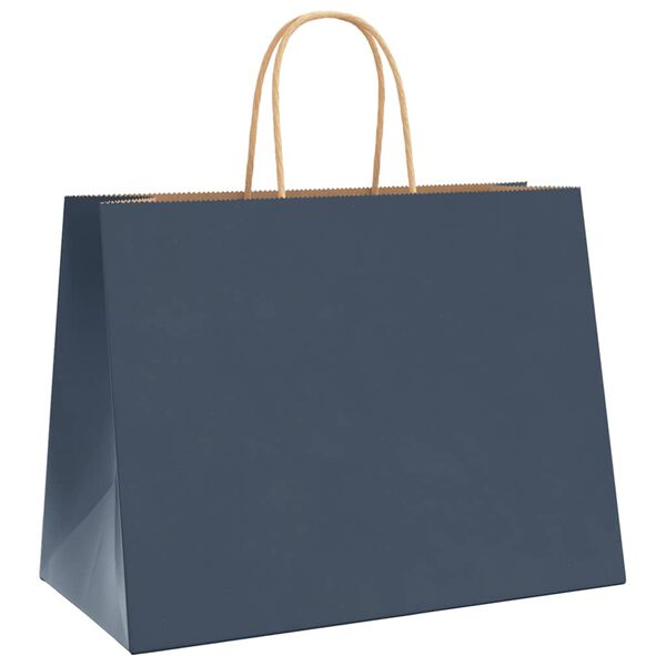 vidaXL Paper Bags 250 pcs with Handles Blue 32x17x25 cm