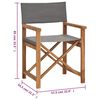 vidaXL Folding Director's Chairs 2 pcs Grey Solid Wood Teak