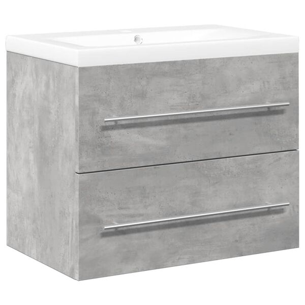vidaXL 2 Piece Bathroom Furniture Set Concrete Grey Engineered Wood
