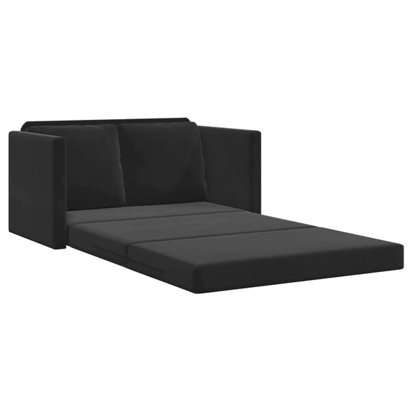 vidaXL Folding Sofa Bed Black 122 x 70 x 60 cm Velvet