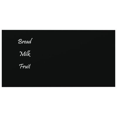 vidaXL Wall-mounted Magnetic Board Black 40x20 cm Tempered Glass