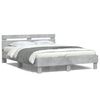 vidaXL Bed Frame with LED without Mattress Concrete Grey 140x200 cm