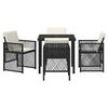 vidaXL Garden Dining Set 5 pcs Black Poly Rattan