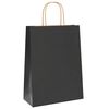 vidaXL Paper Bags 50 pcs with Handles Black 26x12x35 cm