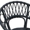 vidaXL Dining Chair 2 pcs Black 49 x 51 x 81 cm Rattan and Iron