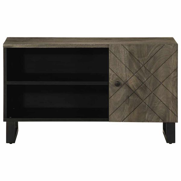 vidaXL TV Cabinet Black 80x33x46 cm Solid Wood Mango