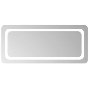 vidaXL LED Bathroom Mirror Transparent 90 x 40 cm Tempered Glass