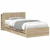 vidaXL Bed Frame with Storage and Headboard Sonoma Oak 75 x 190 cm