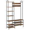 vidaXL Coat Stand with Shoes Bench Old Wood 120.5 x 34 x 190 cm