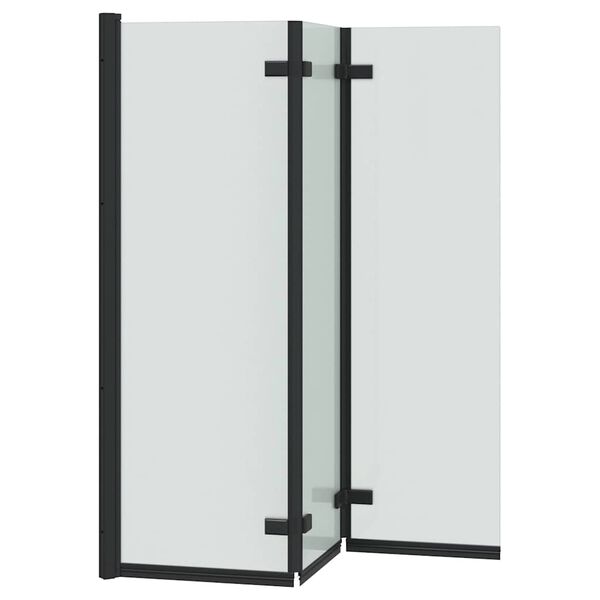 vidaXL Shower Enclosure Black 130 x 138 cm ESG Glass and Aluminium