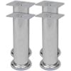 vidaXL 4 Round Sofa Legs Chrome 180 mm