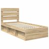 vidaXL Bed Frame with Headboard Sonoma 90 x 190 cm Solid Pine Wood