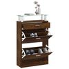 vidaXL Shoe Cabinet Smoked Oak 63x24x104 cm Engineered Wood