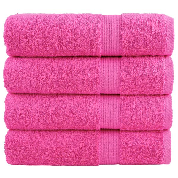 vidaXL Premium Bath Towels "SOLUND" 4 pcs Pink 100x150 cm 600 gsm