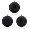 vidaXL Christmas Bauble Set 15 pcs Black Plastic