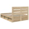vidaXL Bed Frame with Headboard Sonoma 140 x 190 cm Solid Pine Wood