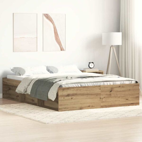 vidaXL Bed Frame without Mattress Artisan Oak 160x200cm Engineered Wood