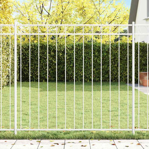 vidaXL Fence Element Assen White 170 x 150 cm Steel